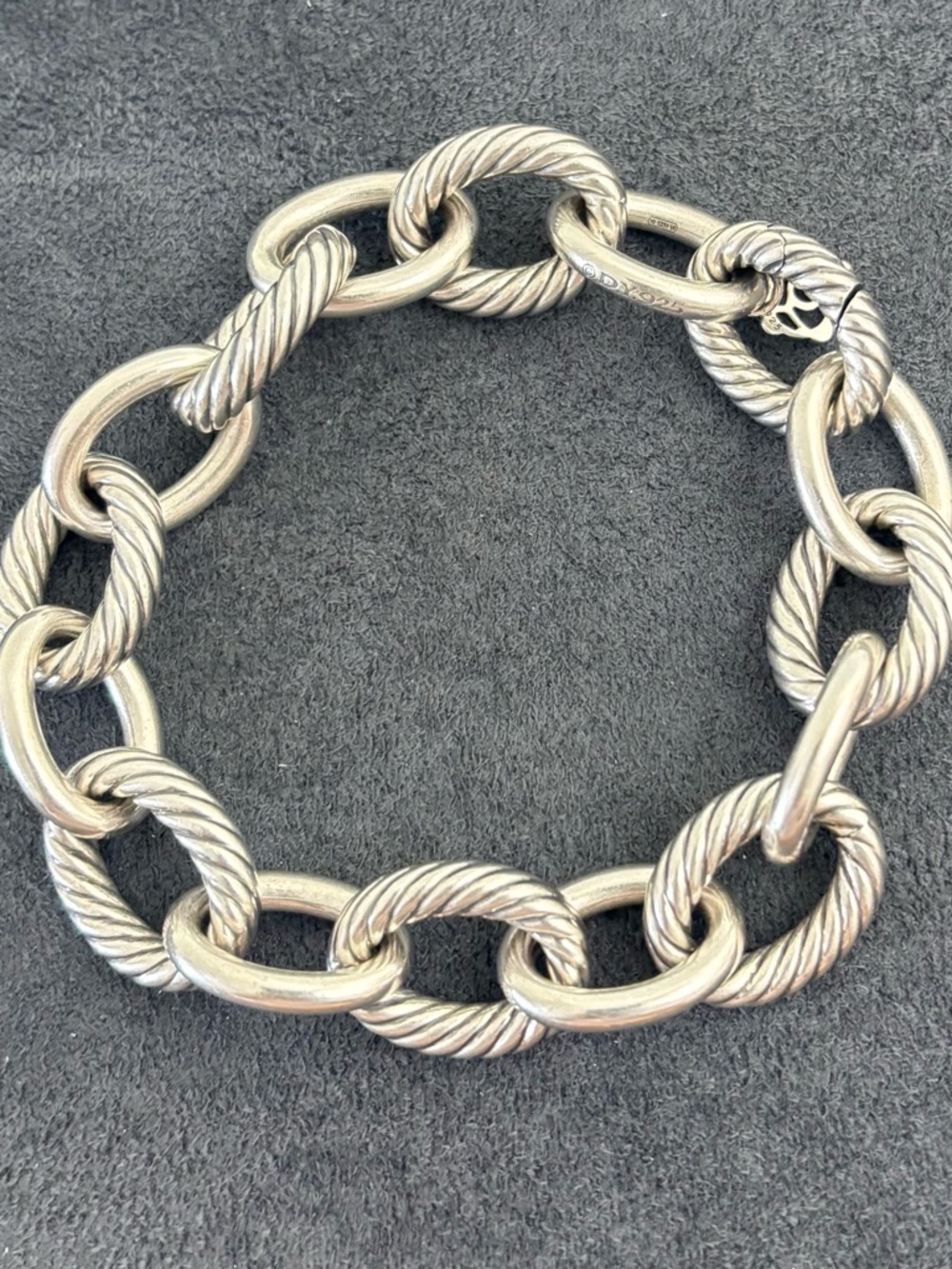 David Yurman Sterling silver XL Oval Link Chain Bracelet 7-7.5" - Picture 4 of 9